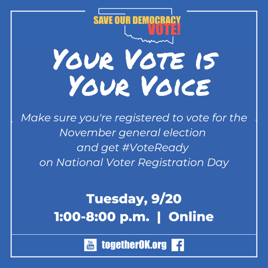 Save Our Democracy: VOTE! | Sept. 20 online event to highlight Oklahoma ...